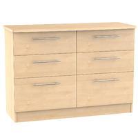 sherwood 6 drawer midi chest maple