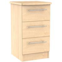 Sherwood 3 Drawer Tall Bedside Cabinet Maple