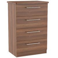 sherwood 4 drawer midi chest walnut