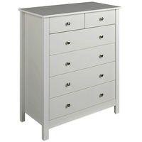 Shaker 2 over 4 Drawer Chest White