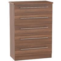 sherwood chest of 5 drawers walnut