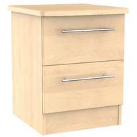 Sherwood 2 Drawer Bedside Cabinet Maple