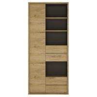 shetland tall wide 1 door 4 drawer bookcase