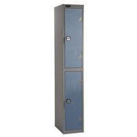 SHOCKPROOF TRESPA DOOR LOCKER SILVER BODY BLUE DOOR HWD: 1780X305X380