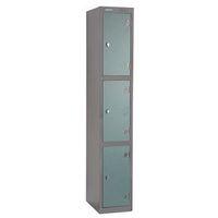 SHOCKPROOF TRESPA DOOR LOCKER SILVER BODY GREEN DOOR HWD: 1780X305X460