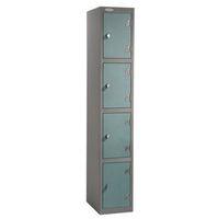 SHOCKPROOF TRESPA DOOR LOCKER SILVER BODY GREEN DOOR HWD: 1780X305X460