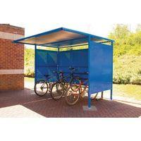 SHELTER CLOSED BACK W:2300MM D:2500MM P. COATED BLUE SIDES