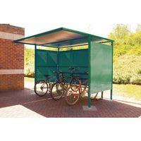 SHELTER CLOSED BACK W:2300MM D:2500MM P. COATED GREEN SIDES