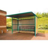 SHELTER CLOSED BACK W:3000MM D:2500MM GALV. SIDES/GREEN