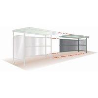 SHELTER EXTENSION OPEN BACK W:2300 D:2500MM P.COATED BLUE