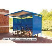 SHELTER OPEN BACK W:2300MM D:2500MM P. COATED BLUE SIDES