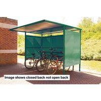 SHELTER OPEN BACK W:2300MM D:2500MM P. COATED GREEN SIDES