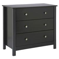 shaker 3 drawer chest black