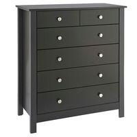 Shaker 2 over 4 Drawer Chest Black