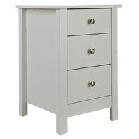 Shaker 3 Drawer Bedside Cabinet White