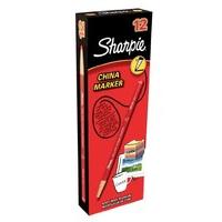 Sharpie China Marker Fine Tip - Red (Box of 12)