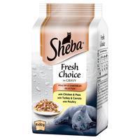 Sheba Fresh Pouch Cat Food Poultry and Vegetables Selection in Gravy 6 x 50g