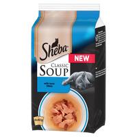Sheba Soup Pouch Cat Food Tuna Fillets 4 x 40g