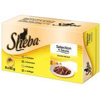 sheba tray multipack 8 x 85g select slices in gravy