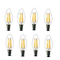 Shenmeile 4.5W E14 LED Filament Bulbs C35 6 COB 600 lm Warm White Decorative AC220 AC230 AC240 V 8 pcs