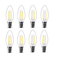Shenmeile 2W E14 LED Filament Bulbs C35 2 COB 200 lm Warm White Decorative AC220 AC230 AC240 V 8 pcs