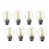 Shenmeile 2W E14 E27 LED Filament Bulbs G45 2 COB 200 lm Warm White Decorative AC220 AC230 AC240 V 8 pcs