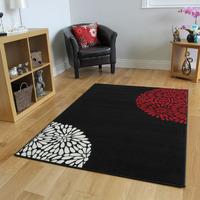 Shiraz Black & Red Modern Motif Rug 1366-R11 -80cm x150cm