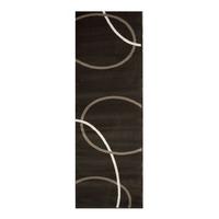 shiraz chocolate brown swirl rug 9030 s22 80cm x 320cm