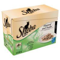 Sheba Steamed & Tender Pouches Mixed Pack 12 x 85g - Meat Selection in Gravy