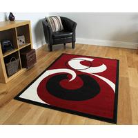 Shiraz Black, Red & Cream Modern Rug 5681-R51 - 160cm x 230cm (5ft 3\