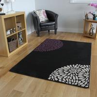 Shiraz Black and Purple Aubergine Modern Rug 1366-H11 120cmx170cm