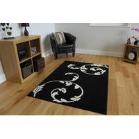 shiraz black and cream modern rug 1002 b11