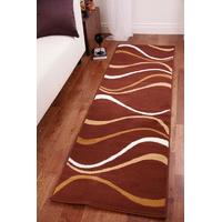 shiraz brown beige modern waves rug 1147 b33 70cm x 230cm