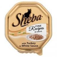 Sheba Tray Fine Recipes In Sauce With Turkey In White Sauce 85g (Pack of 18)