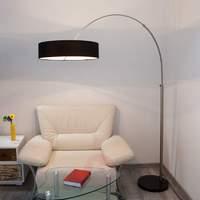 Shing fabric floor lamp with a black lampshade