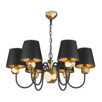 sha0654hid06 shard 6 light black and gold chandelier with shades