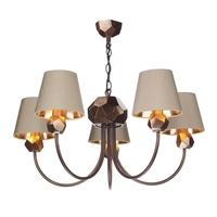 sha0564 shard 5 light pendant light in copper fitting only