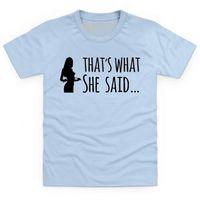 She Said Graphic Kid\'s T Shirt