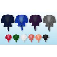 Short Sleeve Tie-Up Bolero - 10 Colours, 5 Sizes