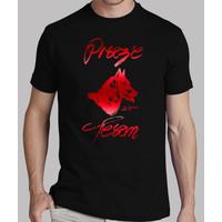 shirt man prazeteam husky fanatic red on black