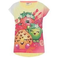 Shopkins girls 100% cotton yellow short sleeve summer fruit character print t-shirt - Yellow
