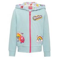 Shopkins girls blue dessert character themed long sleeve pink zip through hooded sweater - Blue