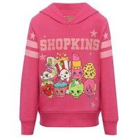 Shopkins girls long sleeve pink hooded pull on character jersey sweater top - Dark Pink