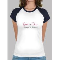 shirt woman geek is chic two-tone (black)