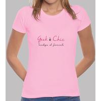 shirt geek is chic woman (pink)
