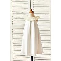 Sheath / Column Knee-length Flower Girl Dress - Chiffon Sleeveless Scoop with