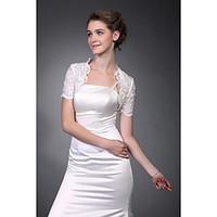 Short Sleeves Tulle Lace Bridal Jacket / Wedding Wrap