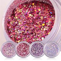 shiny nail glitter powder red pink purple nail sequins manicure nail a ...