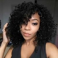 Short Black Color Synthetic Wigs Natural Curly Cheap Wig