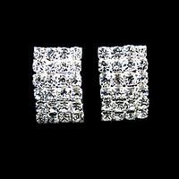 Shining Rhinestones With Silver/Alloy Plating Bridal Earrings